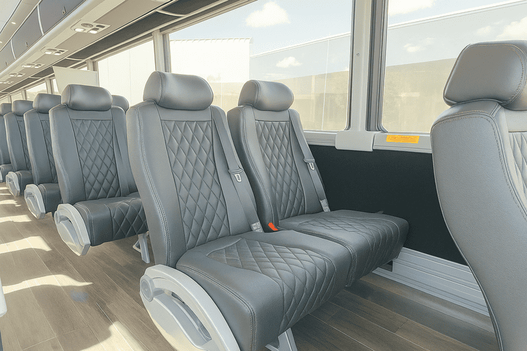 interior of Johnson City Coach Bus Service charter bus