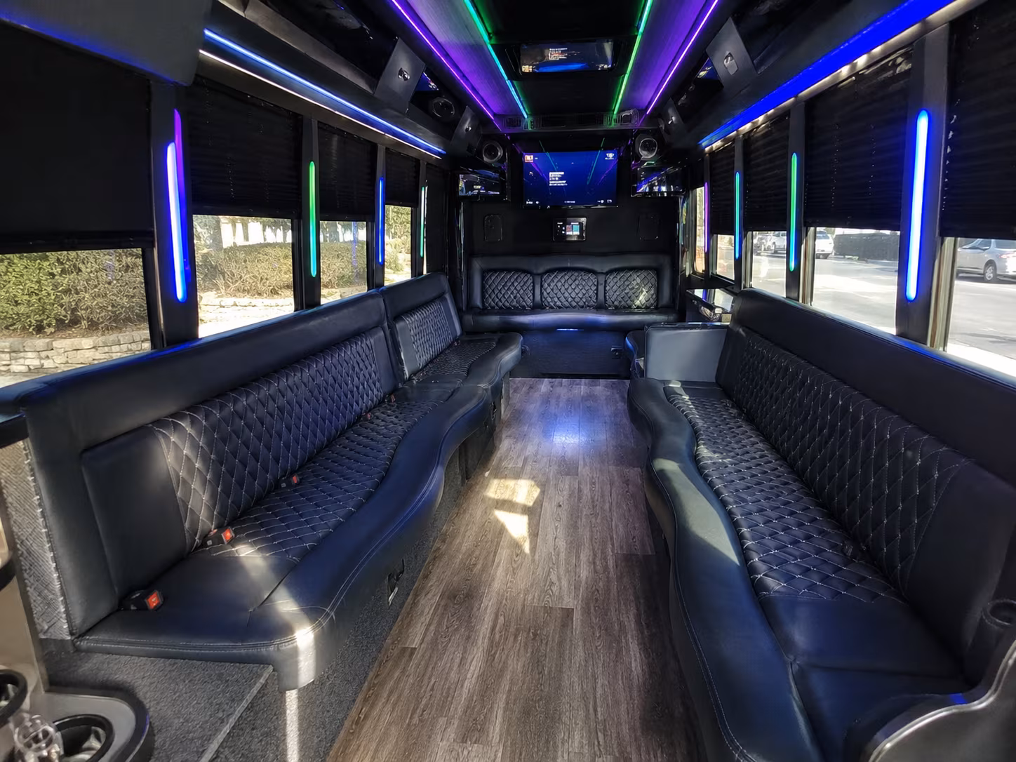 johnson city 15 passenger party bus interior