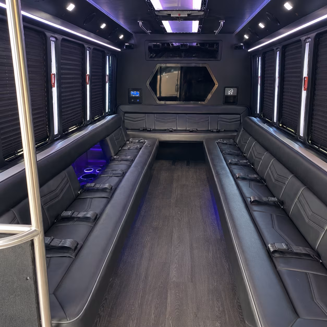 johnson city 18 passenger party bus interior
