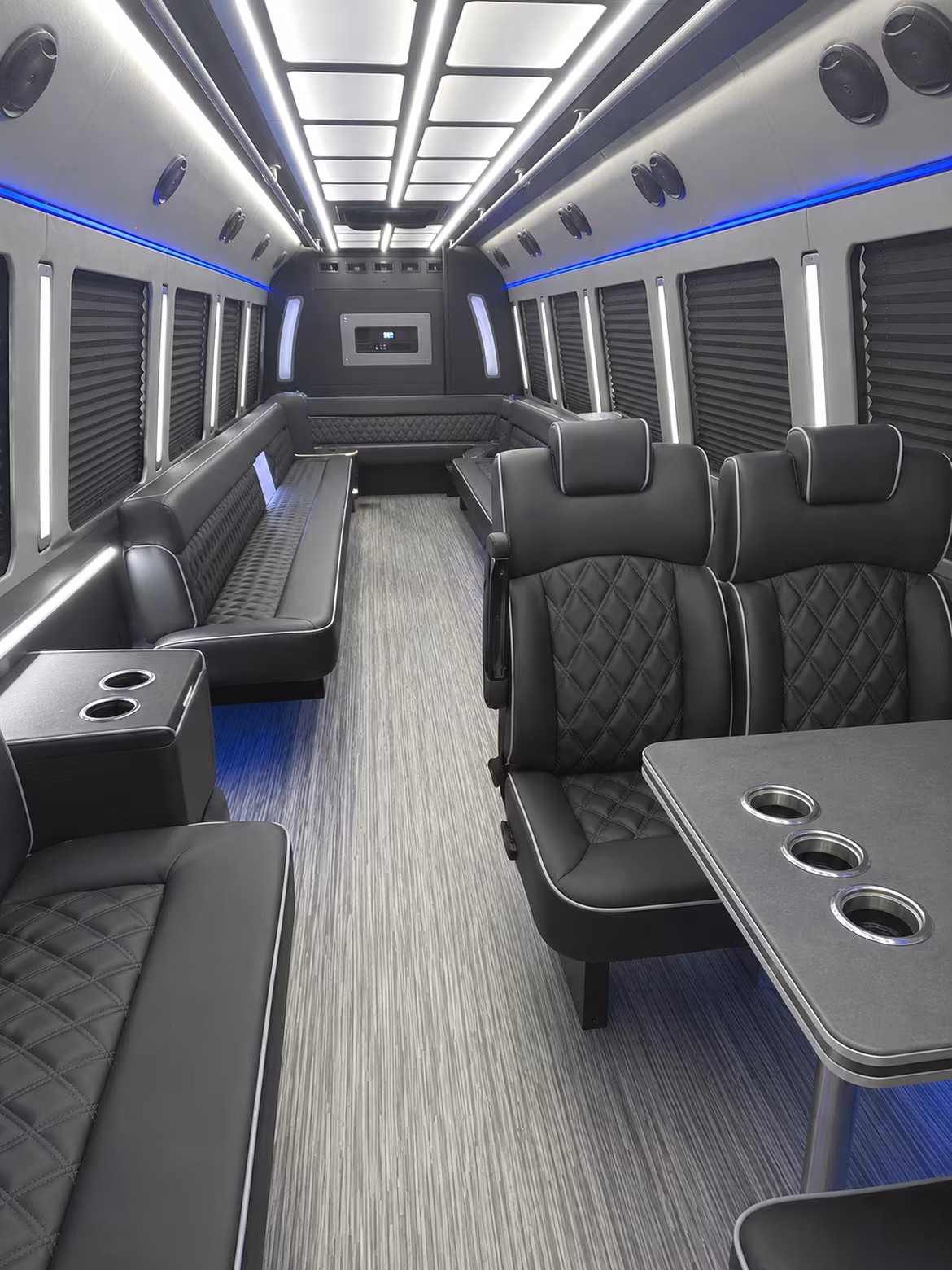 johnson city 25 passenger party bus inside