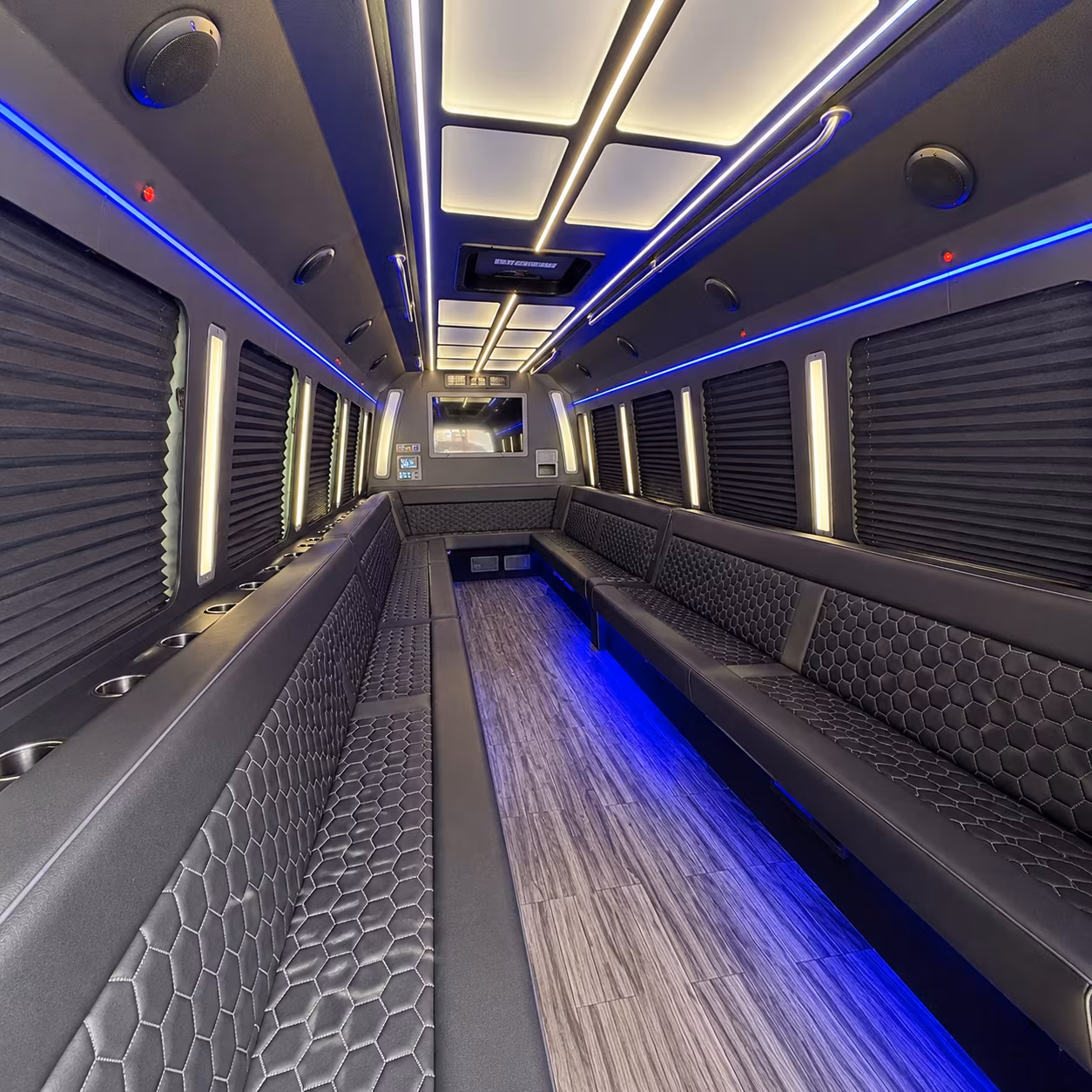 johnson city 30 passenger party bus interior
