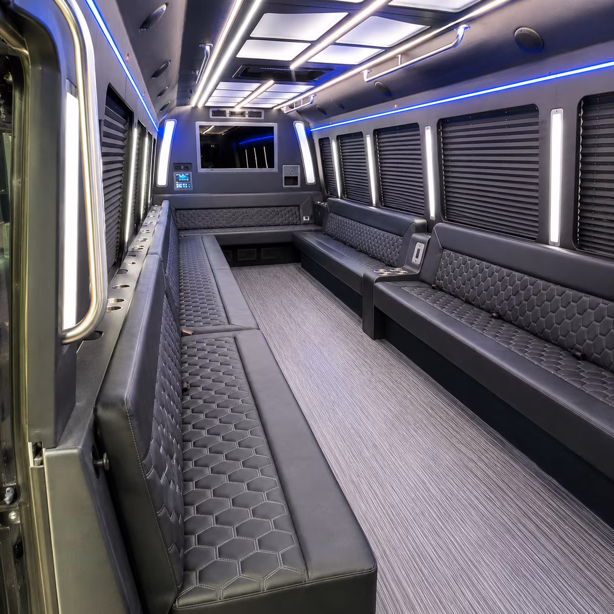 johnson city 40 passenger party bus interior