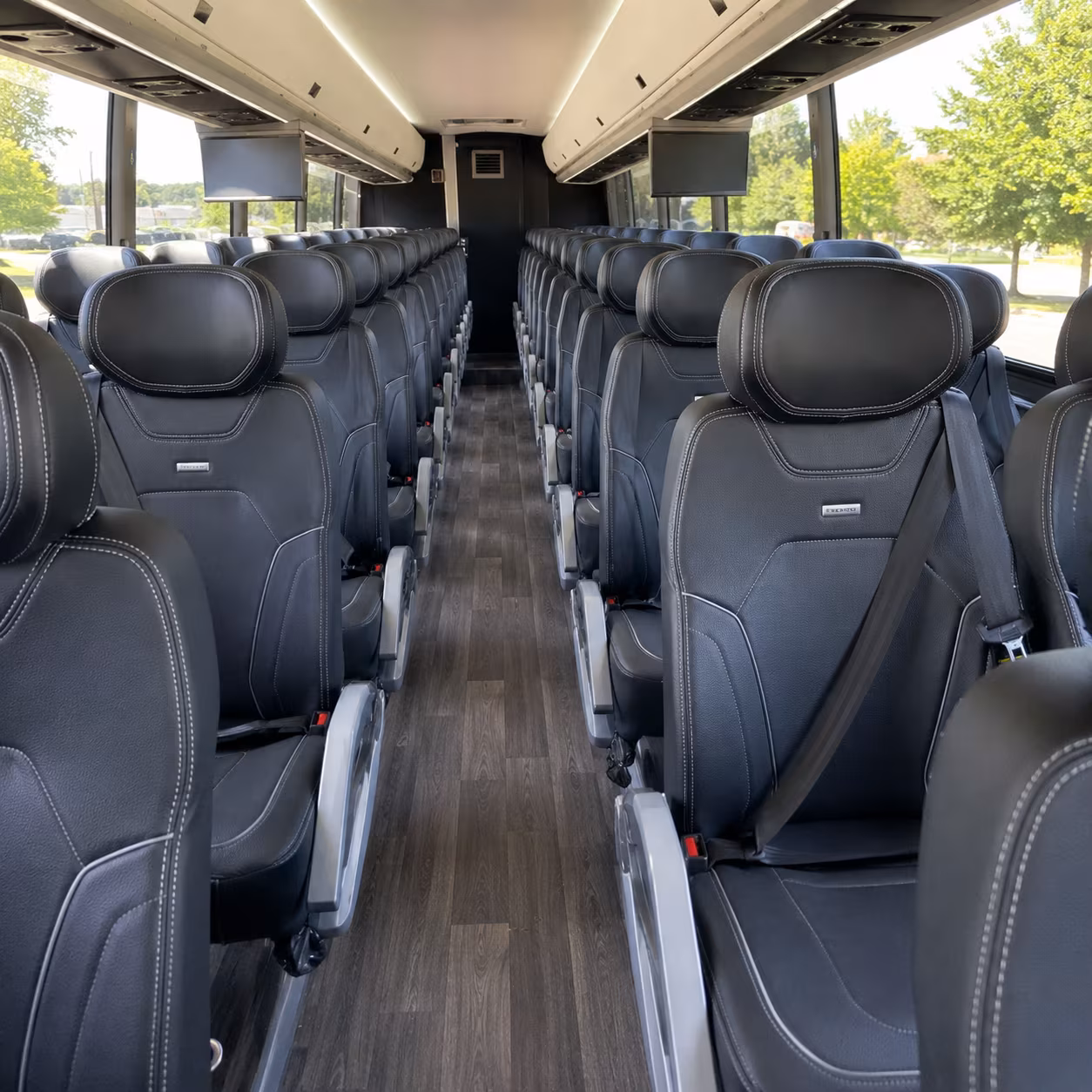 johnson city 56 passenger charter bus inside
